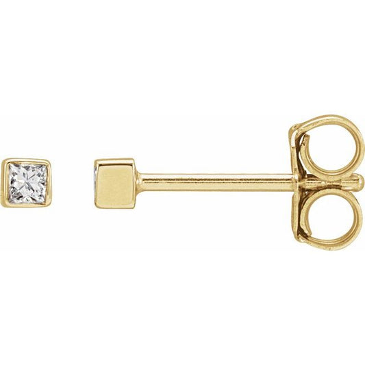 14K Gold Princess Cut Diamond Stud Earrings | AVIE Fine Jewelry