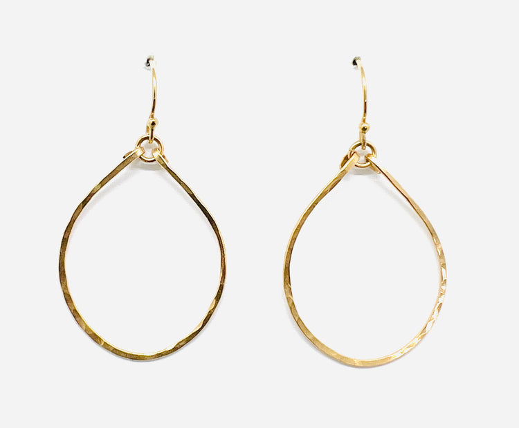 Small Gold Teardrop Hoop Earrings | Avery Blake Jewelry