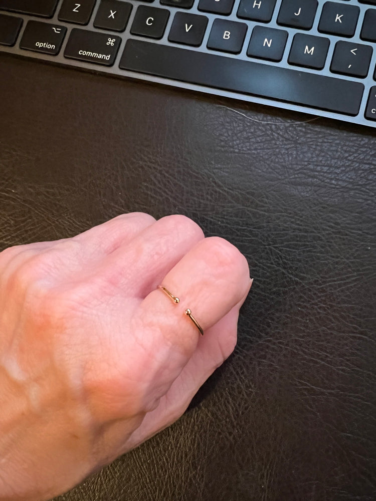 14K Gold Bead Cuff Ring