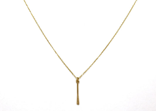 14K Gold Tiny Vertical Bar Necklace