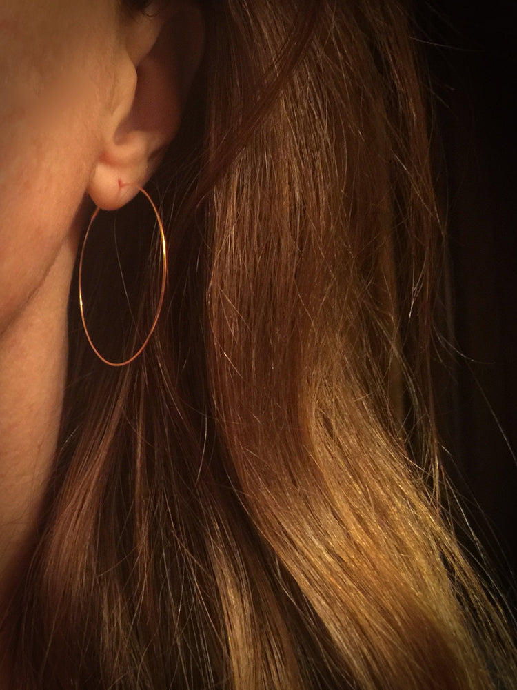 14K  Gold 40mm Medium Endless Hoop Earrings | Avie Fine Jewelry