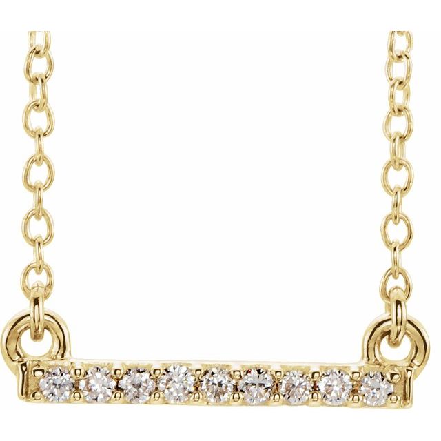 14K Gold Tiny Horizontal Diamond Bar Necklace | AVIE Fine Jewelry
