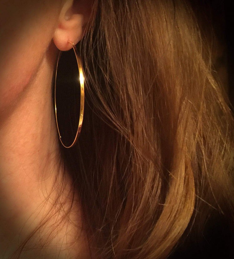 14K Gold 60mm Flat Front Endless Hoop Earrings | Avie Fine Jewelry