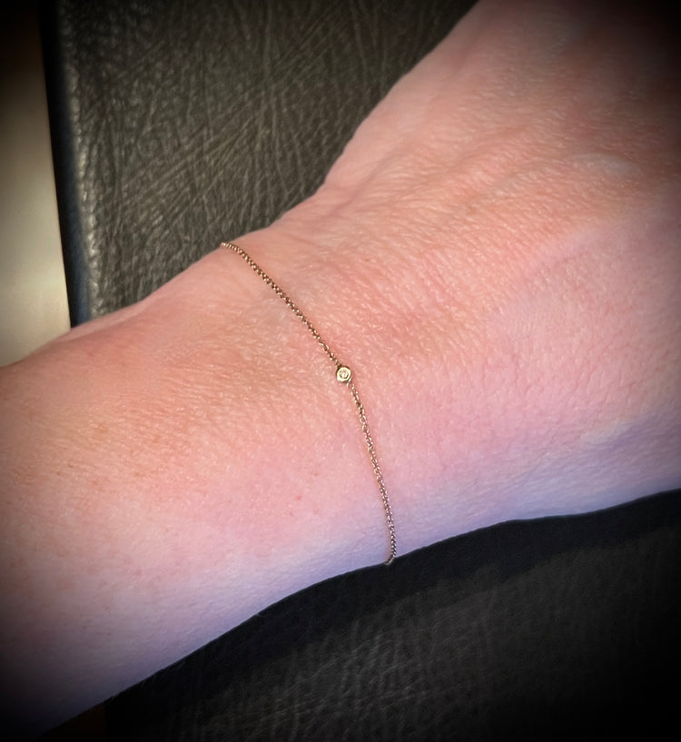 Seriously Tiny 14K Rose Gold Diamond Bracelet