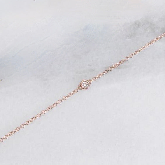 Seriously Tiny 14K Rose Gold Diamond Bracelet