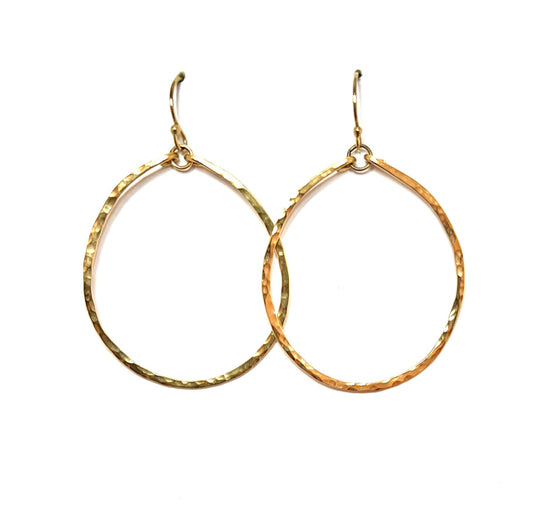 Gold Hammered Hoop Earrings | Avery Blake Jewelry