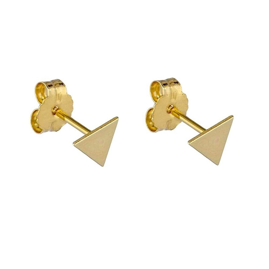 14K Gold 5 mm Triangle Stud Earrings | AVIE Fine Jewelry