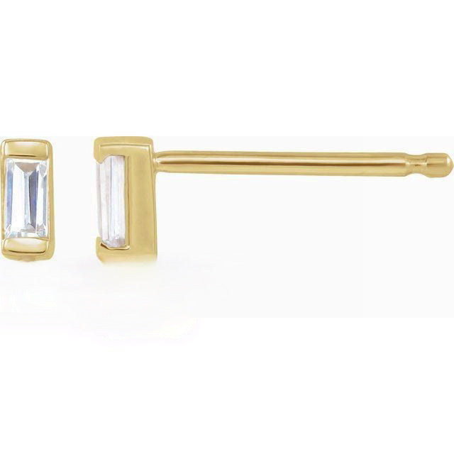 14K Gold Baguette Diamond Stud Earrings | AVIE Fine Jewelry