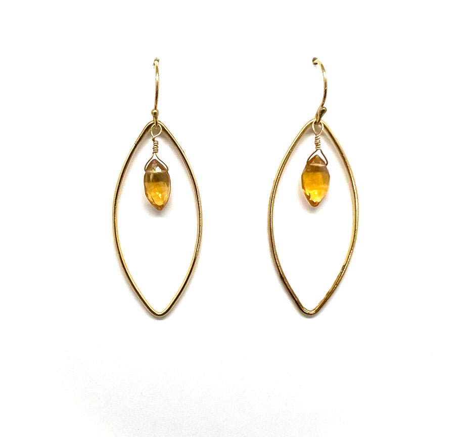 Genuine Citrine Gold Drop Earrings | Avery Blake Jewelry
