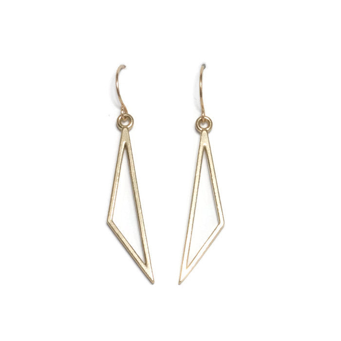 14K Gold Geometric Dangle Earrings | AVIE Fine Jewelry