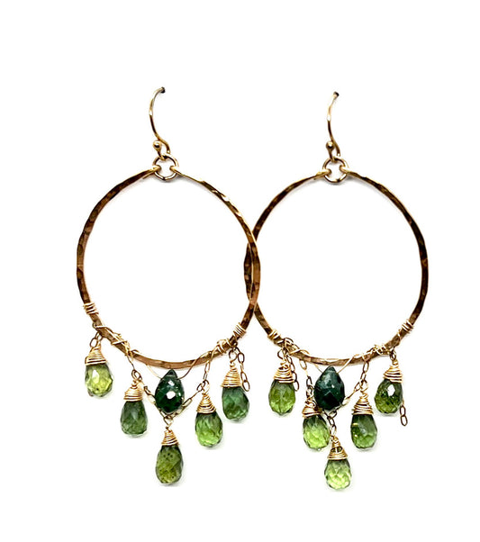 Green Apatite Chandelier Hoop Earrings | Avery Blake