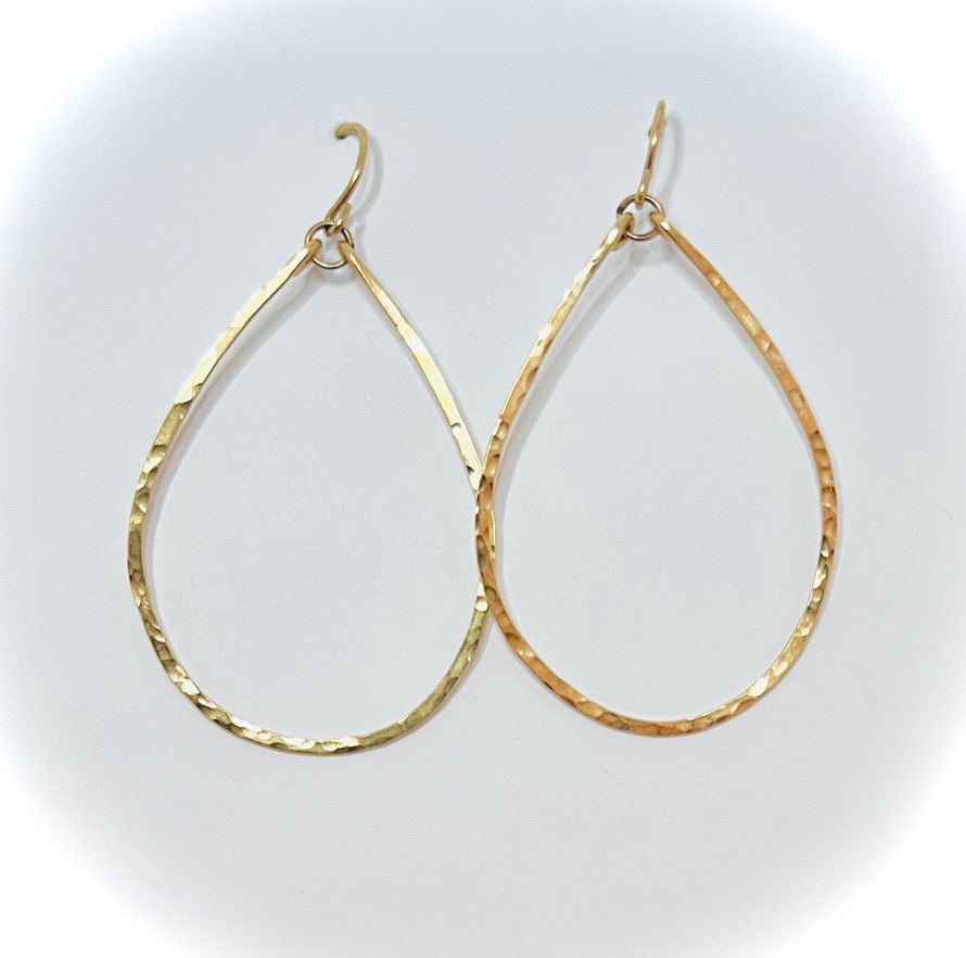 Gold Teardrop Hoop Dangle Earrings | Avery Blake Jewelry