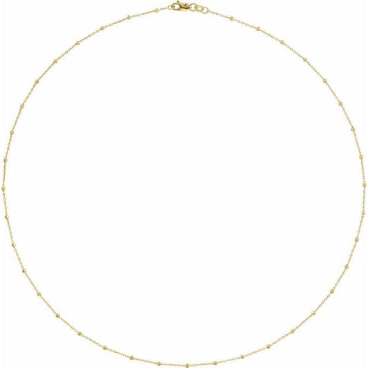 14K Gold Beaded Chain Necklace | AVIE collection Fine Jewelry
