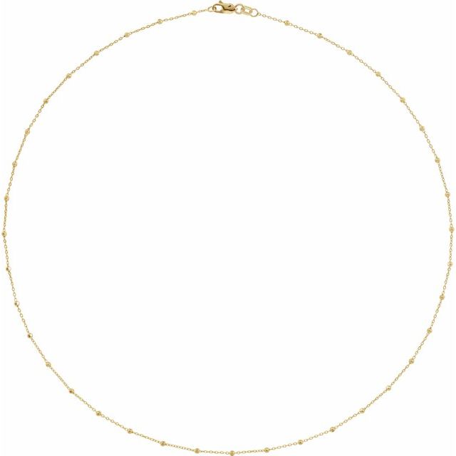 14K Gold Beaded Chain Necklace | AVIE collection Fine Jewelry