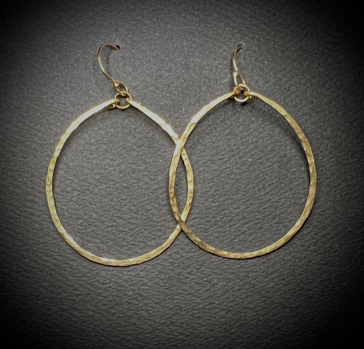 Gold Hammered Hoop Earrings | Avery Blake Jewelry