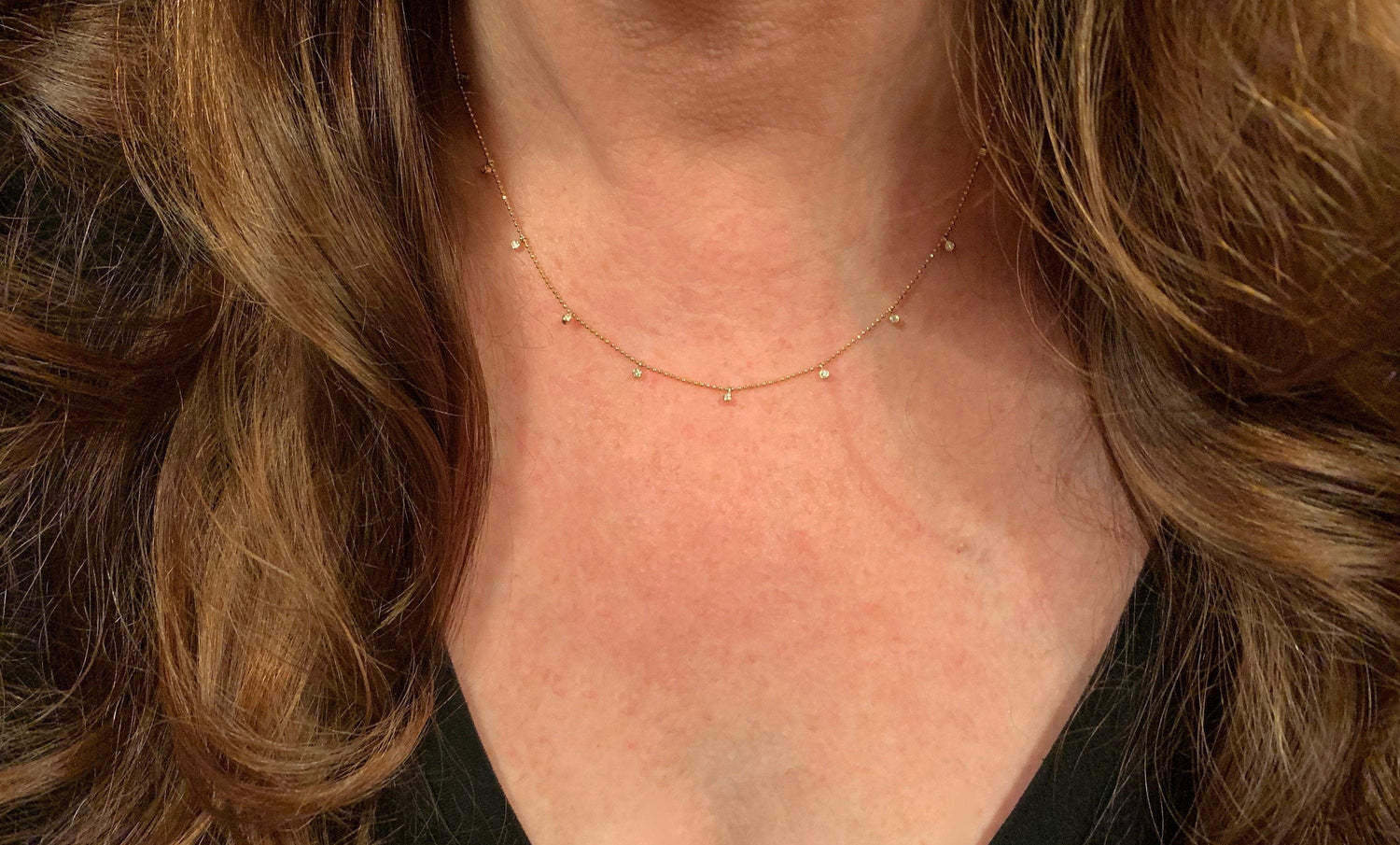 14K Gold Diamond Dangles Necklace | Avie Fine Jewelry