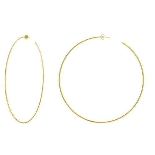 14K Gold 60 mm Open Hoop Earrings | Avie Fine Jewelry