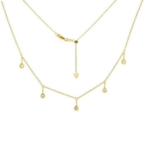 14K Gold Diamond Dangle Choker Necklace | Avie Fine Jewelry