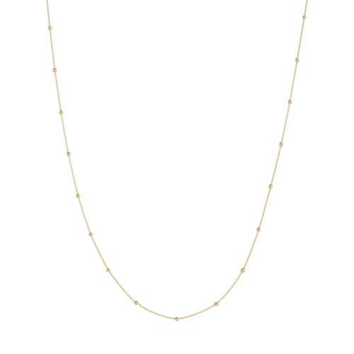 14K Gold Bead Station Chain Necklace | Avie Fine Jewelry