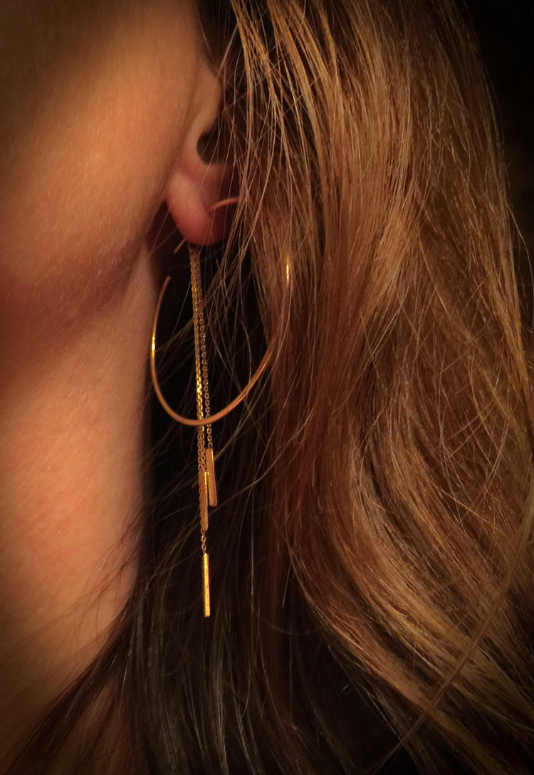 114K Gold Post Spike Chain Earring Backs  | Avie Fine Jewelry