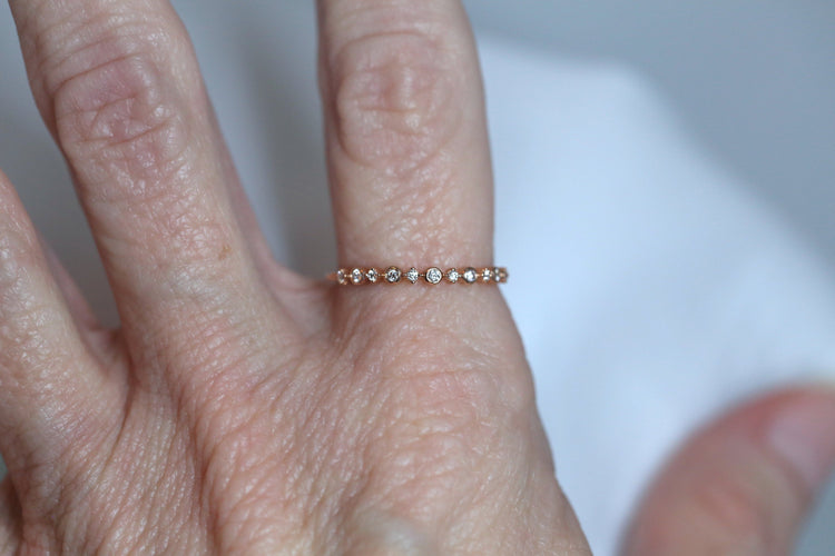 14K Gold Diamond Half Eternity Stacking Ring | Avie Fine Jewelry