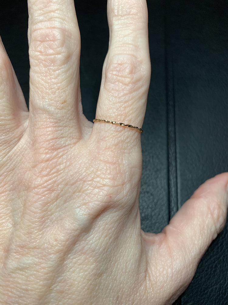 Almost There 14K Gold Twisted Stacking Ring | Avie Fine Jewelry