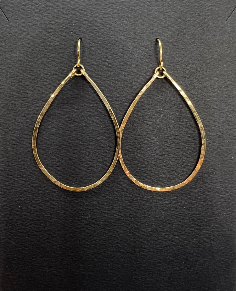 Gold Teardrop Hoop Dangle Earrings | Avery Blake Jewelry