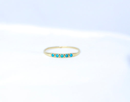 14K Gold Natural Turquoise Ring | AVIE Fine Jewelry