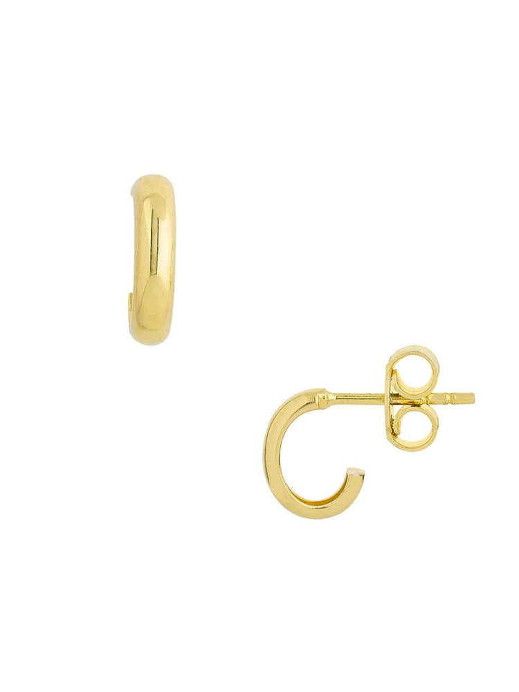 14K Gold Baby J Hoop Earrings | AVIE Fine Jewelry