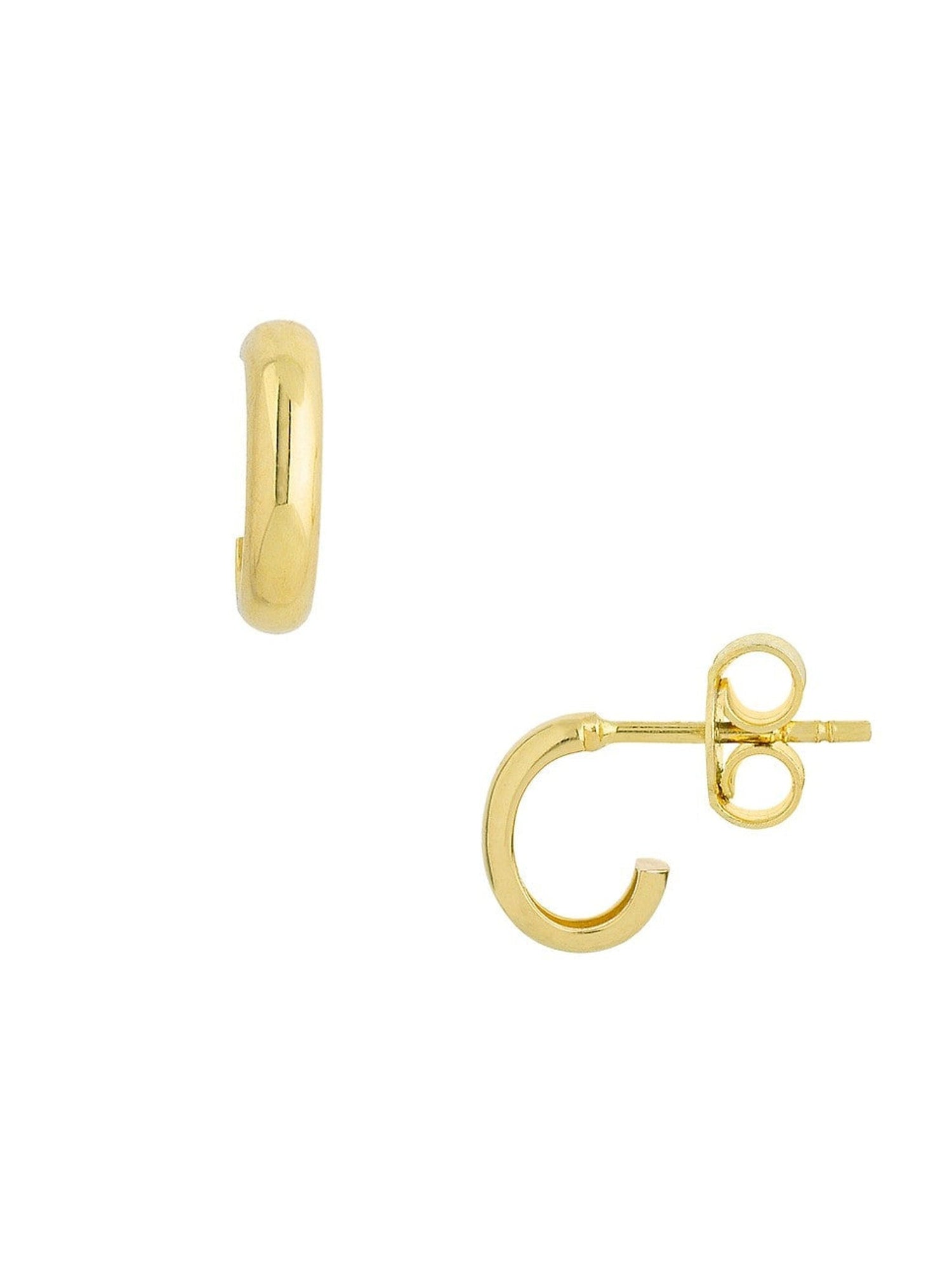 14K Gold Small J Hoop Earrings | AVIE Fine Jewelry