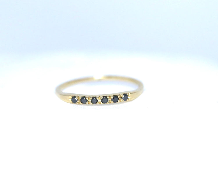 14K Gold Black Diamond Ring | AVIE Fine Jewelry