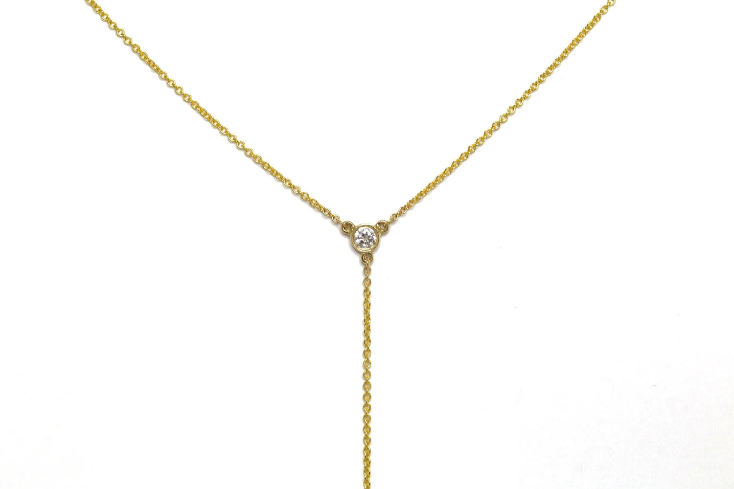 14K Gold Double Diamond Lariat Y Necklace | AVIE Fine Jewelry