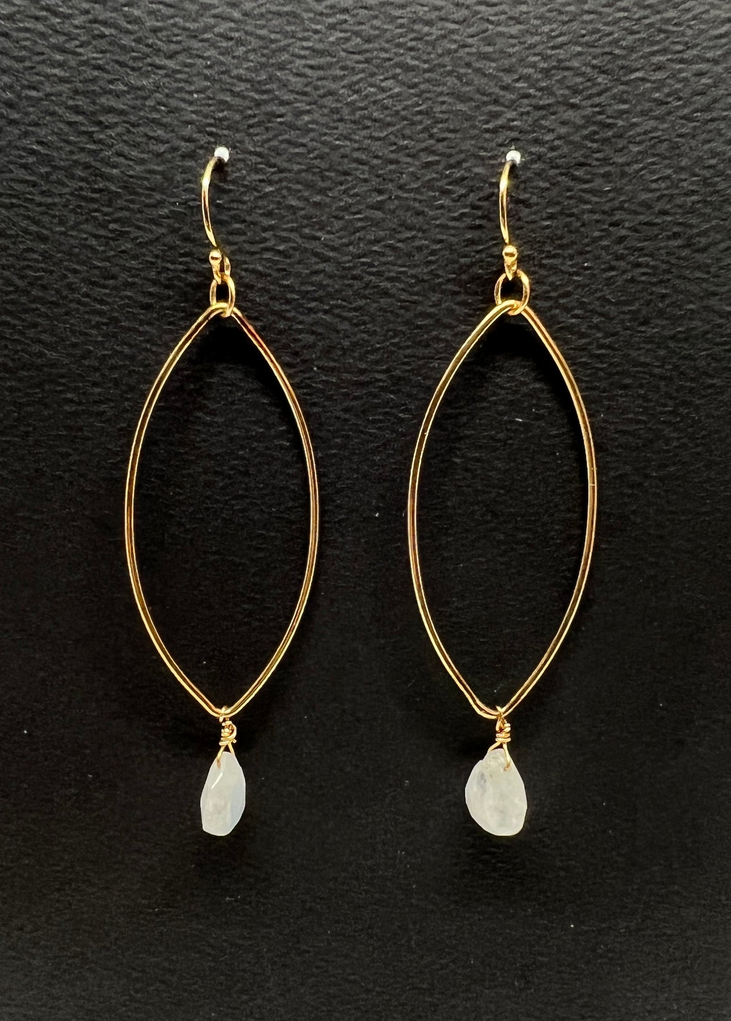Genuine Moonstone Gold Drop Earrings | Avery Blake Jewery