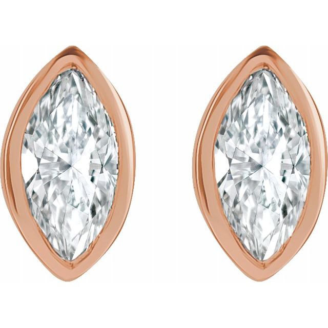 14K Rose Gold Baby Marquise Diamond Stud Earrings | Avie Fine Jewelry by Avery Blake
