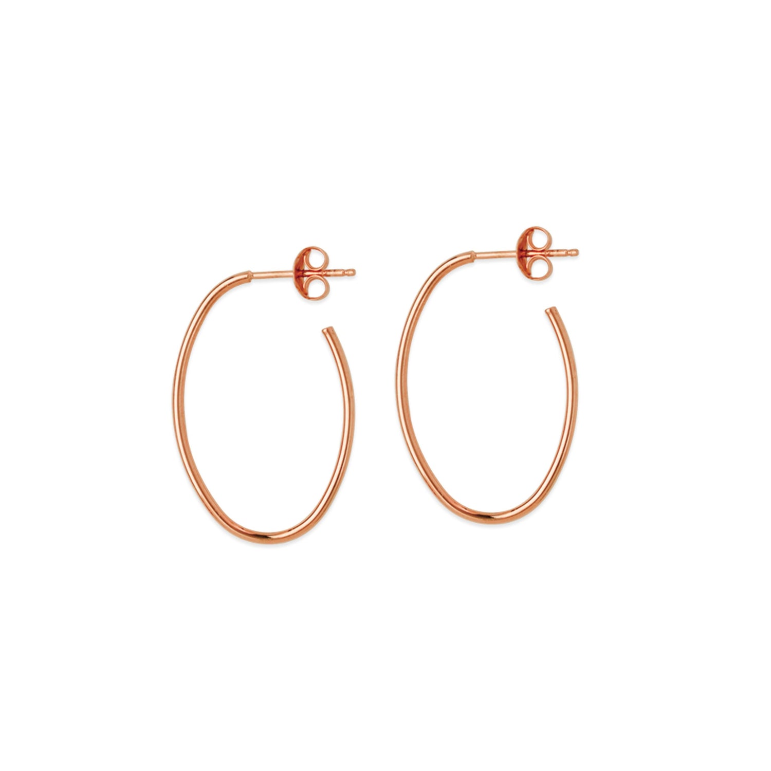 14K Rose Gold Oval Hoop Earrings | Avie Fine Jewelry