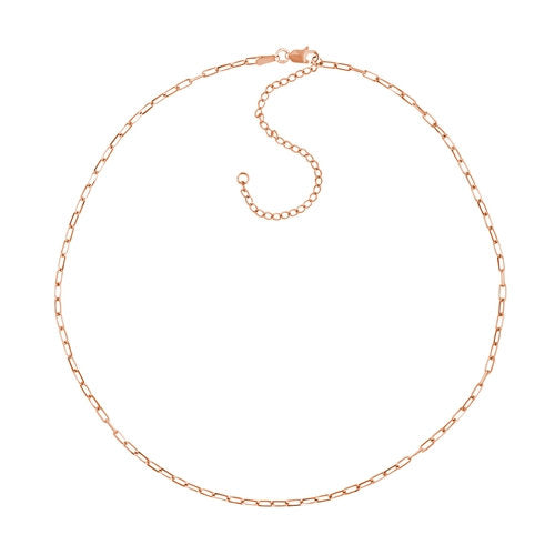 14K Rose Gold Link Paperclip Chain Choker Necklace | Avie Fine Jewelry