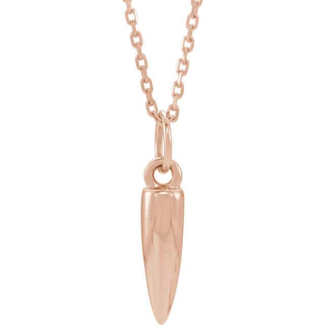 14K Rose Gold Spike Pendent Necklace | Avie Fine Jewelry