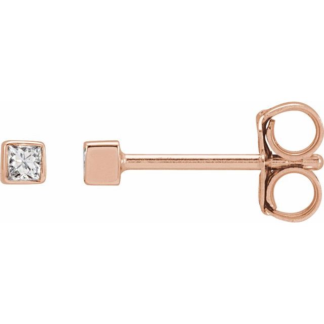 14K Rose Gold Princess Cut Diamond Stud Earrings | AVIE Fine Jewelry