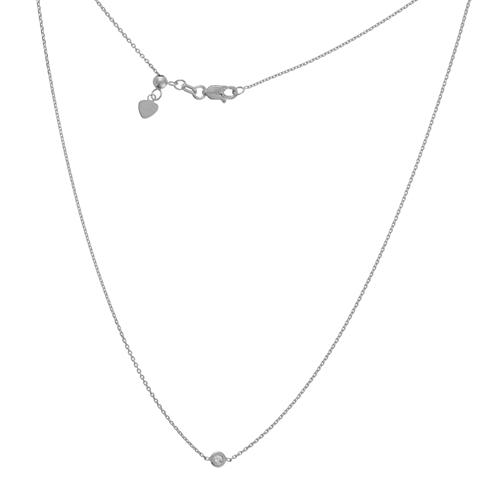 14K White Gold Diamond Adjustable Choker Necklace | Avie Fine Jewelry