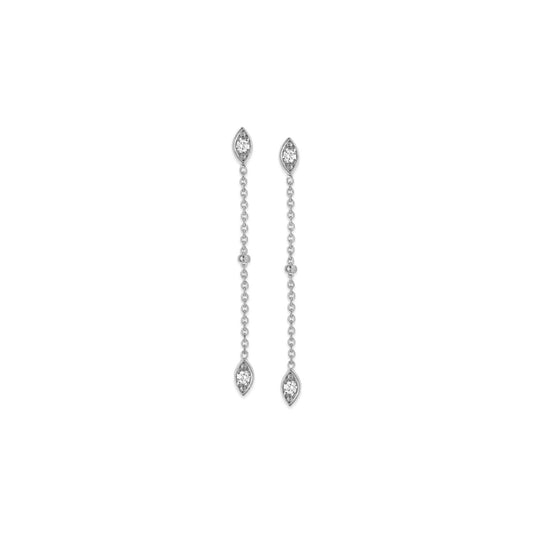 14K White Gold Marquise Diamond Drop Earrings | AVIE Fine Jewelry