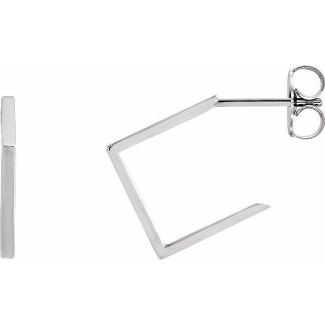 14K White Gold Small Open Square Hoop Earrings | Avie Fine Jewelry