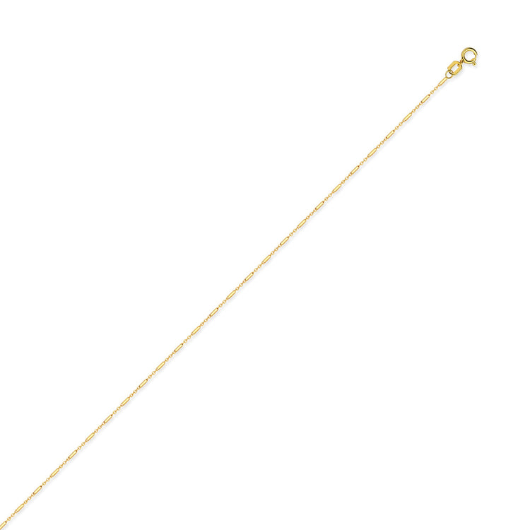 14K Gold Tiny Beaded Bar Chain Necklace | Avie Fine Jewelry