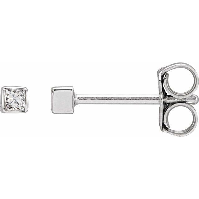 14K White Gold Princess Cut Diamond Stud Earrings | AVIE Fine Jewelry