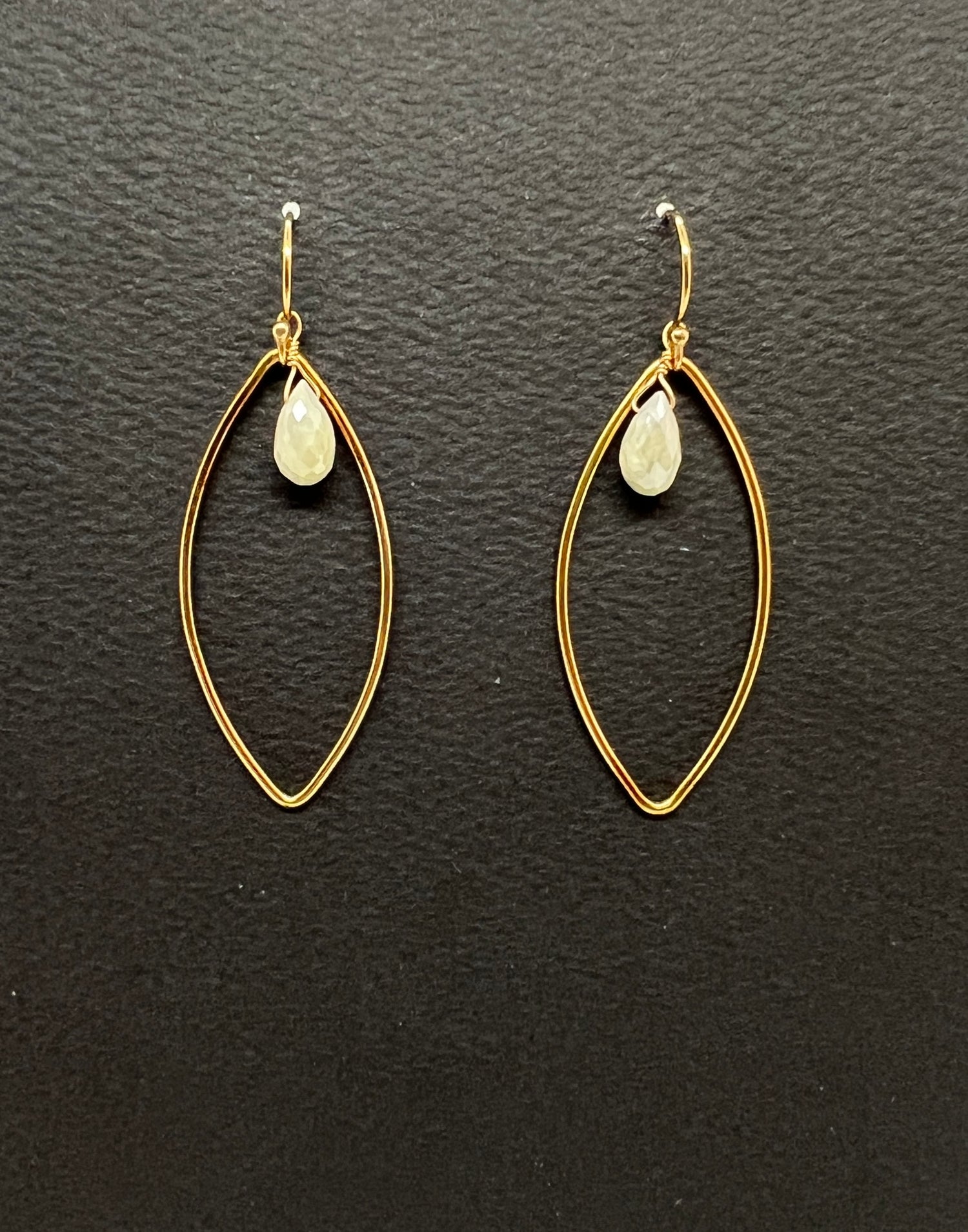 White Silverite Gold Drop Earrings | Avery Blake Jewelry